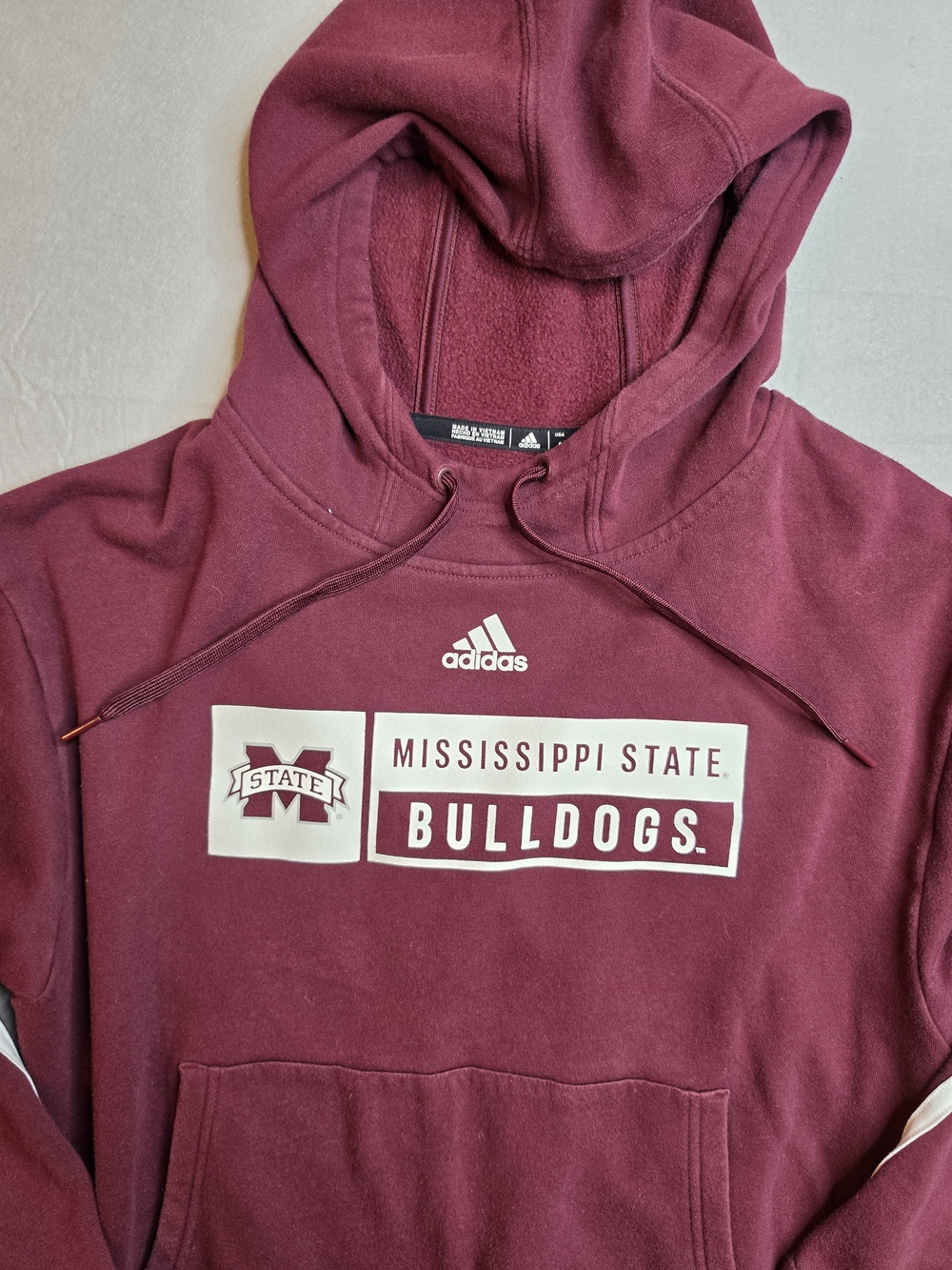 Men's Adidas Mississippi State Bulldogs Maroon Hoodie Size Small